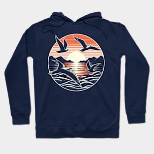 Seagulls over the sea Hoodie